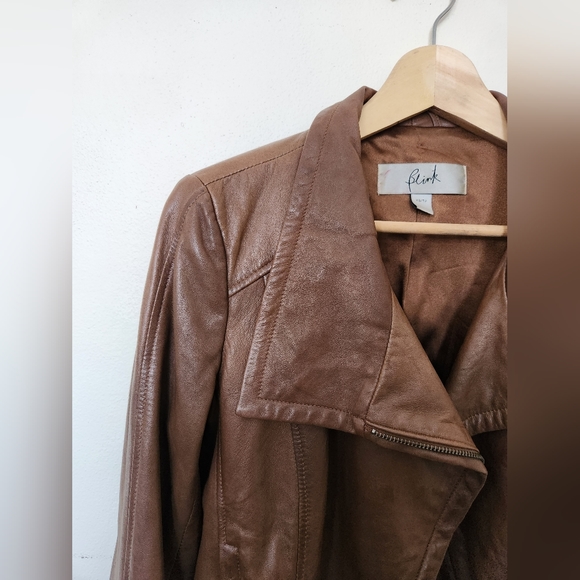 Blink Brown Leather Jacket XS - Picture 5 of 9